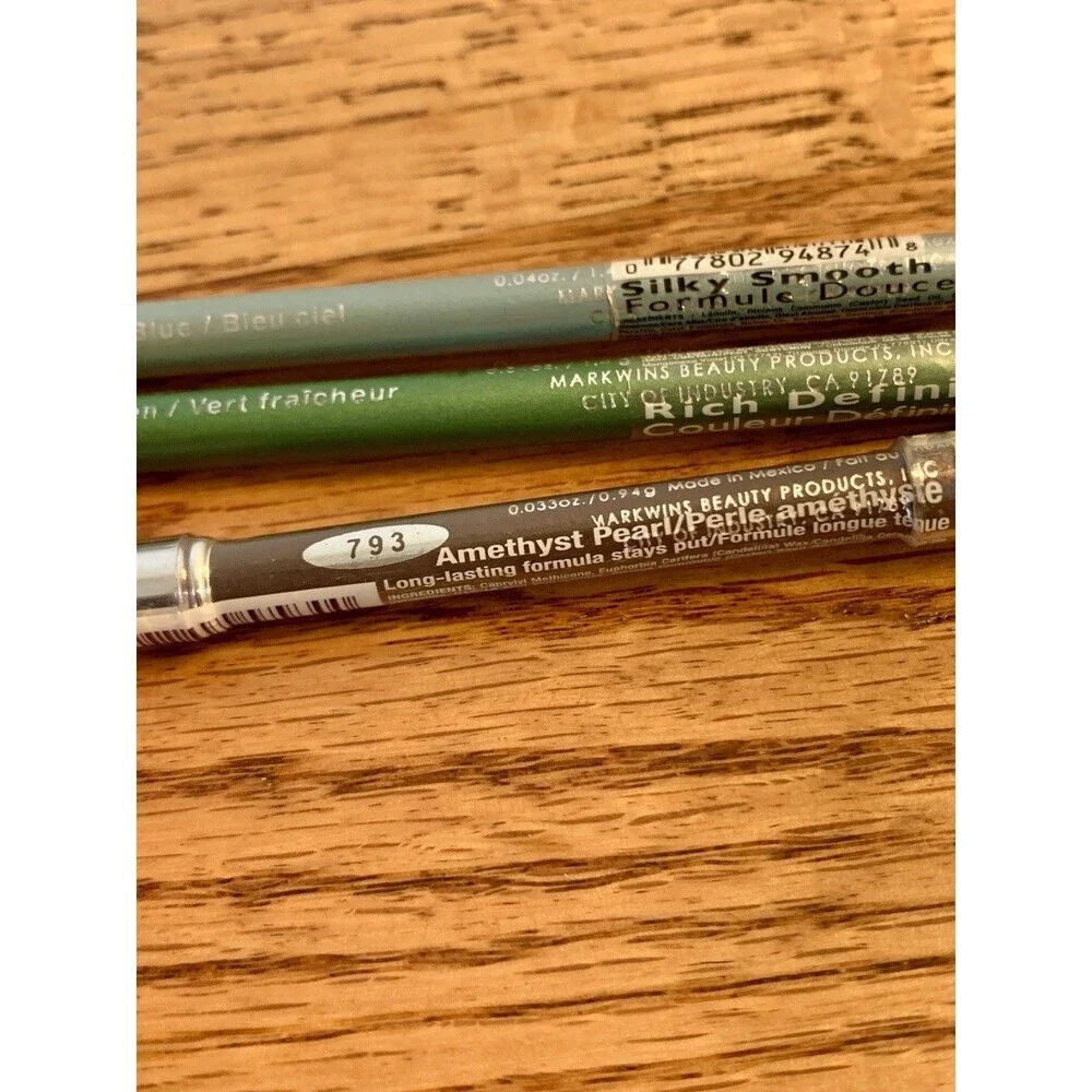 (3) VTG Eyeliner Brow Wet 'N Wild Cool Green Sky Blue Amethyst Pearl Kohl Kajal